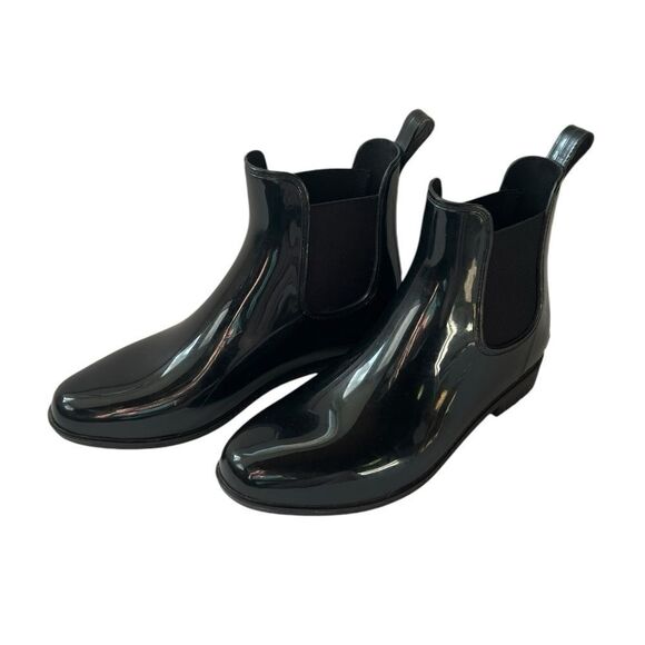LRL Ralph Lauren Tally Bo Rai Black Rubber Ankle Rain Boots Size 10 B - Picture 1 of 7